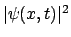 $ \vert \psi (x,t) \vert ^{2} $